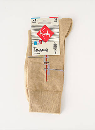 Chaussettes stretch beige KINDY homme