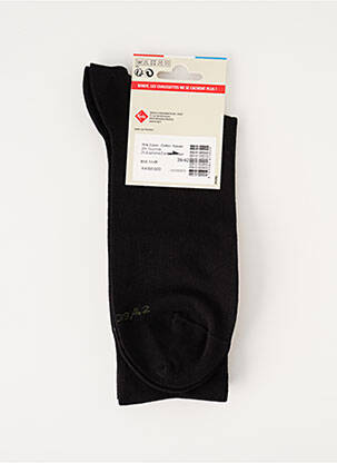 Chaussettes finition bords-côtes noir KINDY homme