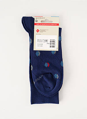 Chaussettes finition bords-côtes bleu KINDY homme