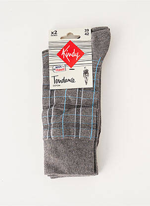 Chaussettes stretch gris KINDY homme