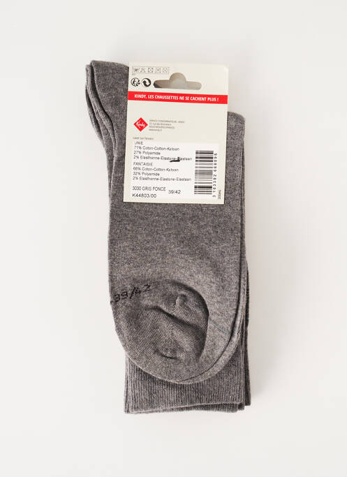 Chaussettes gris KINDY pour homme