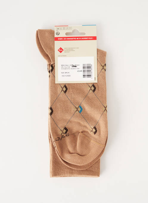 Chaussettes marron KINDY pour homme