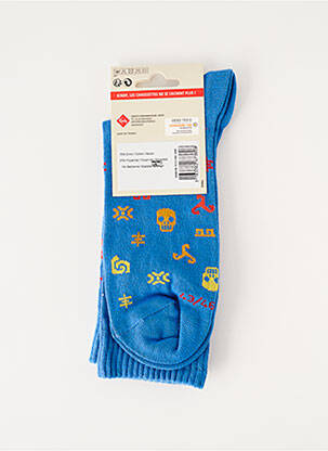 Chaussettes imprimé fantaisie bleu KINDY homme