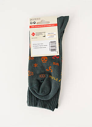 Chaussettes imprimé fantaisie vert KINDY homme