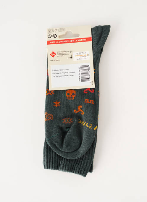 Chaussettes vert KINDY pour homme