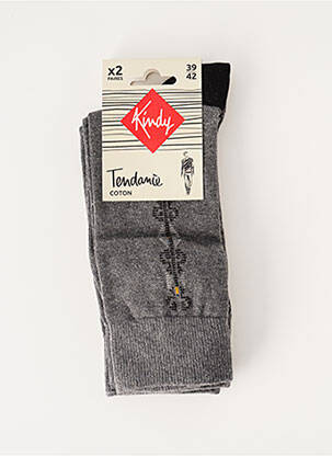 Chaussettes imprimé géométrique gris KINDY homme