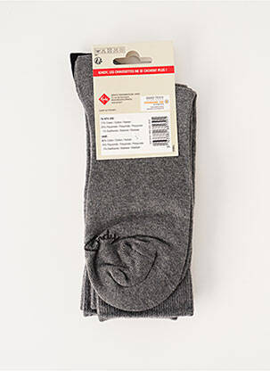 Chaussettes finition bords-côtes gris KINDY homme