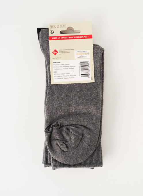 Chaussettes gris KINDY pour homme