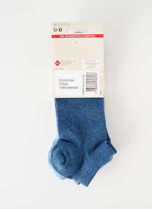 Kindy Chaussette Homme De Couleur Bleu 2007013-bleu00 - Modz