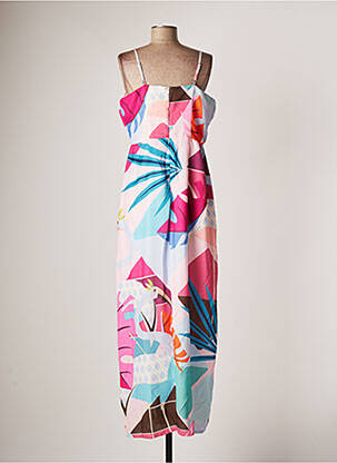 Robe longue manches bretelles ajustables fines bretelles bleu SOVOGUE femme