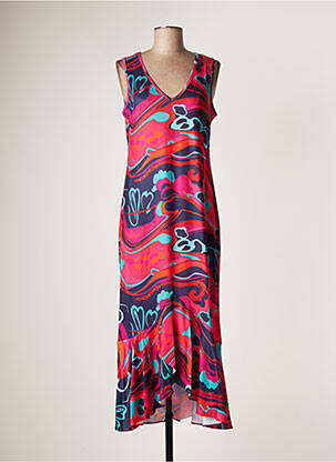 Robe longue sans manche sans manche rose SOVOGUE femme