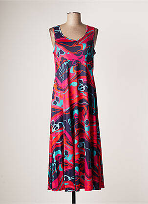 Robe mi-longue coupe fluide sans manche rose SOVOGUE femme