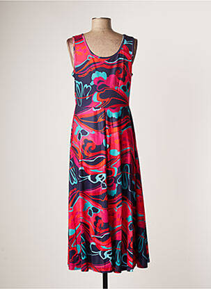 Robe mi-longue coupe fluide sans manche rose SOVOGUE femme