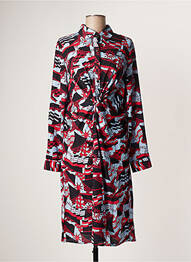 Robe mi-longue coupe fluide manches longues bleu SOVOGUE femme