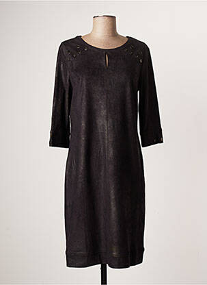 Robe mi-longue manches 3/4 manches 3/4 gris FRED SABATIER femme