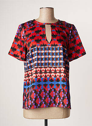 Blouse manches courtes manches courtes rouge SISLEY femme