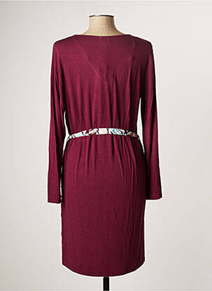 Robe mi-longue imprimé fantaisie manches longues rouge LA FIANCEE DU MEKONG femme