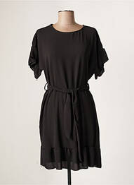 Robe courte coupe évasée manches courtes noir FREE femme
