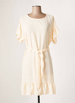 Robe courte coupe évasée manches courtes rose FREE femme