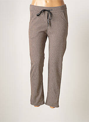 Pantalon droit stretch taille normale marron FREE femme