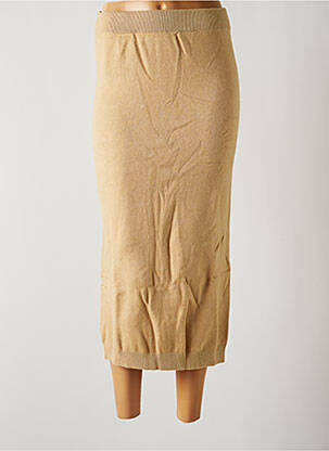Jupe longue coupe droite beige FREE FOR HUMANITY femme