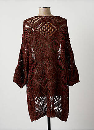 Gilet manches longues manches 3/4 marron FREE FOR HUMANITY femme