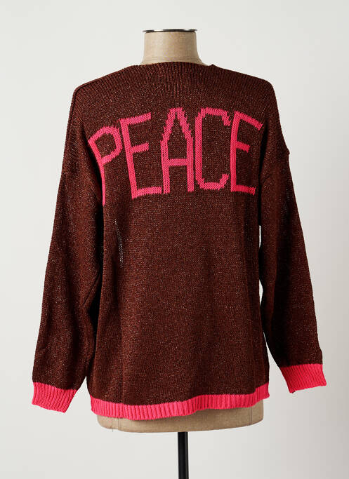 Gilet manches longues marron FREE FOR HUMANITY pour femme