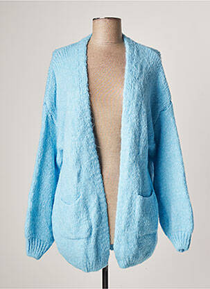 Gilet manches longues maille tricot bleu FREE femme