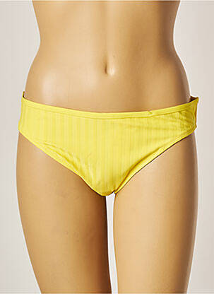 Bas de maillot de bain effet matière satinée culotte jaune CHERRY BEACH femme