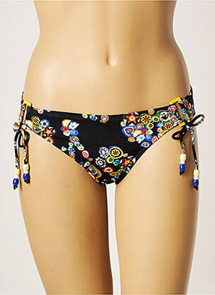 Bas de maillot de bain imprimé fantaisie culotte noir CHERRY BEACH femme