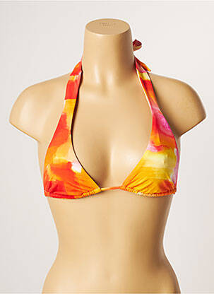 Haut de maillot de bain stretch haut triangles orange CHERRY BEACH femme