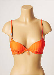 Haut de maillot de bain stretch haut soutien-gorge push-up orange CHERRY BEACH femme