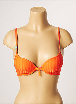 Haut de maillot de bain stretch haut soutien-gorge push-up orange CHERRY BEACH femme