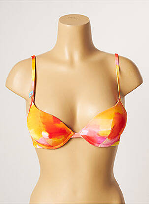 Haut de maillot de bain stretch haut soutien-gorge push-up orange CHERRY BEACH femme