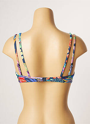 Haut de maillot de bain stretch haut soutien-gorge moulé bleu CHERRY BEACH femme