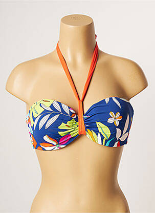 Haut de maillot de bain stretch haut soutien-gorge moulé bleu CHERRY BEACH femme