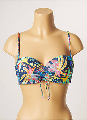 Haut de maillot de bain stretch haut bandeau bleu CHERRY BEACH femme