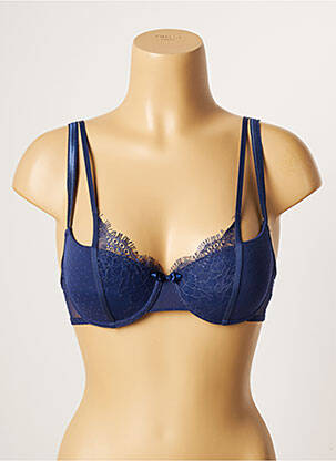 Soutien-gorge effet matière satinée haut soutien-gorge avec mousse de rembourrage amovible bleu PASSIONATA femme