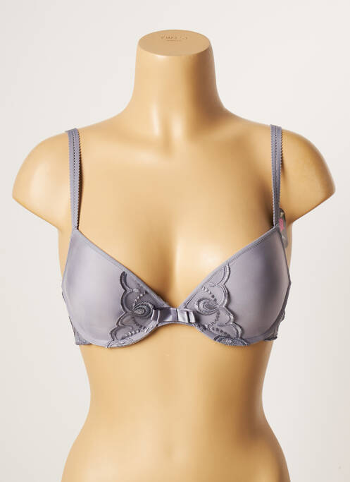 Soutien-gorge effet matière satinée haut soutien-gorge push-up gris PASSIONATA femme