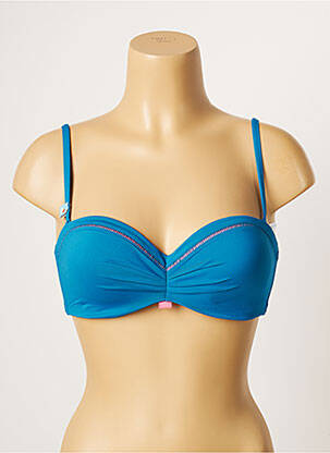 Haut de maillot de bain stretch haut bandeau bleu CHERRY BEACH femme