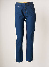 Jeans coupe slim broderie rivets taille haute bleu LUK AP femme