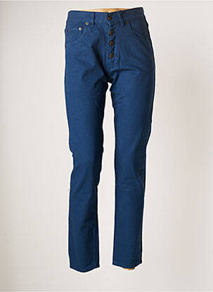 Jeans coupe slim broderie rivets taille haute bleu LUK AP femme