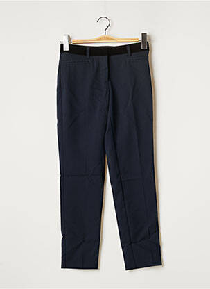Pantalon 7/8 fermeture zippée sous rabat avec crochet taille normale bleu SCHOOL RAG femme