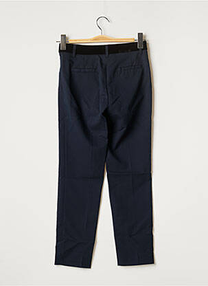 Pantalon 7/8 fermeture zippée sous rabat avec crochet taille normale bleu SCHOOL RAG femme