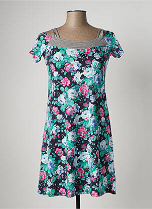 Robe courte manches courtes manches courtes vert MASSANA femme