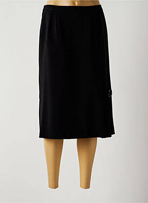 Jupe mi-longue doublure textile noir GEVANA femme