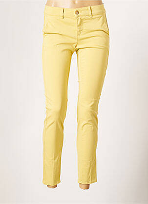 Pantalon 7/8 stretch taille normale jaune HAPPY femme