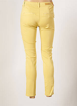 Pantalon 7/8 stretch taille normale jaune HAPPY femme