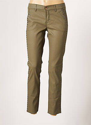 Pantalon 7/8 stretch taille normale vert HAPPY femme