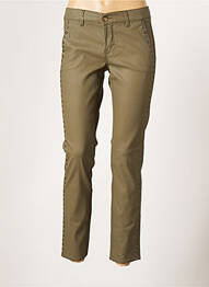 Pantalon 7/8 stretch taille normale vert HAPPY femme